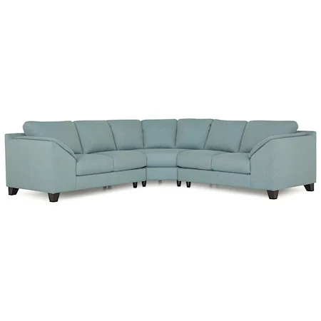 Contemporary Sectional with Wedge